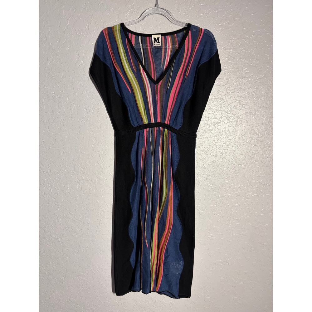 Missoni V neck Striped Knit Dress Sz 2 Classic Party Preppy